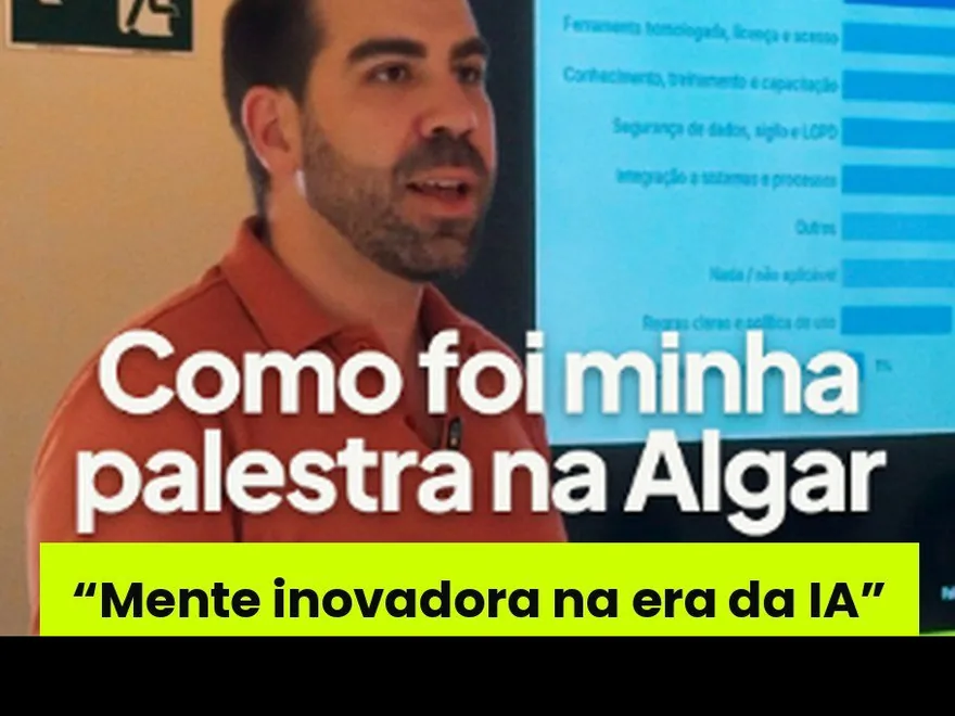 Fred Parreira apresentando a palestra Mente Inovadora na Algar Telecom